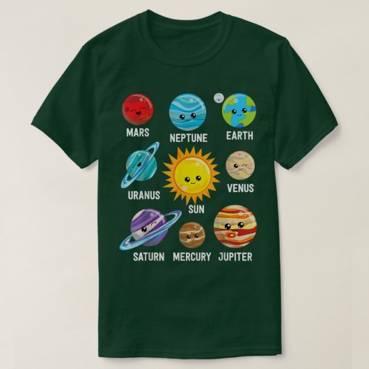 Solar System Planets T-Shirt (Design vorne)