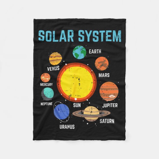 Solar System Sun Planets Galaxy Astronomy Men Wome Fleecedecke (Vorderseite)