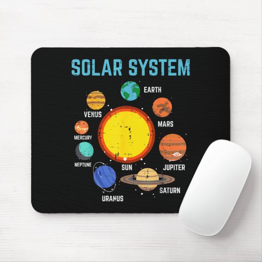 Solar System Sun Planets Galaxy Astronomy Men Wome Mousepad (Mit Mouse)
