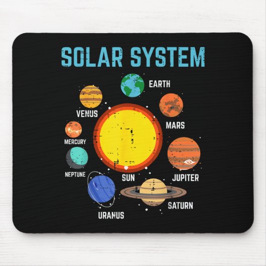 Solar System Sun Planets Galaxy Astronomy Men Wome Mousepad (Vorne)