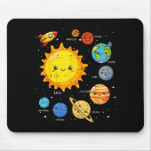 Solar System Sun Planets Rocket Space Galaxy Kids Mousepad (Vorne)