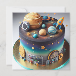 SOLAR SYSTEM THEMED BIRTHDAY CAKE EINLADUNG