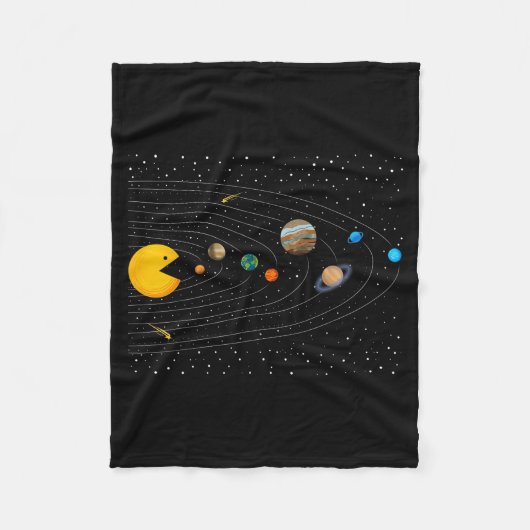 Solar System Video Game Funny Graphic Tees Planet Fleecedecke (Vorderseite)