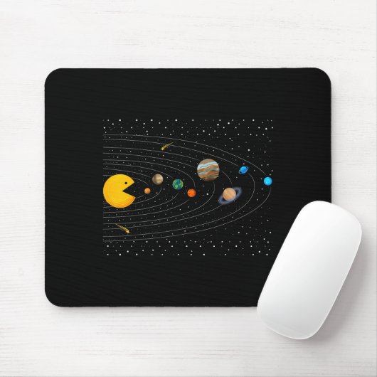 Solar System Video Game Funny Graphic Tees Planet Mousepad (Mit Mouse)