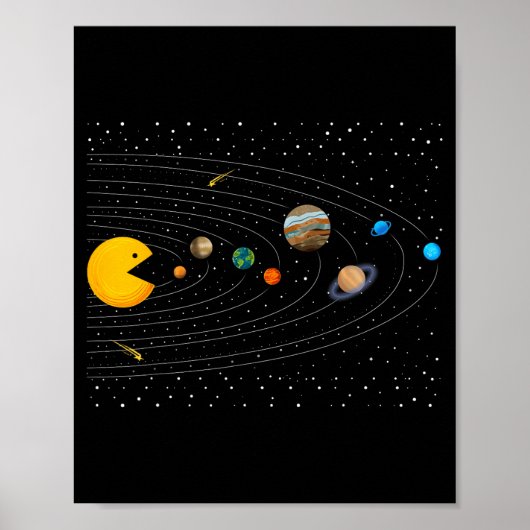 Solar System Video Game Funny Graphic Tees Planet Poster (Vorne)