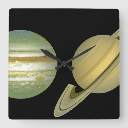 Solar Sytem ~ Long View Quadratische Wanduhr (Vorderseite)