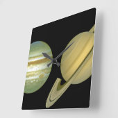 Solar Sytem ~ Long View Quadratische Wanduhr (Winkel)