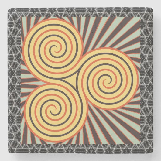 Solar Triskelion Steinuntersetzer (Vorderseite)