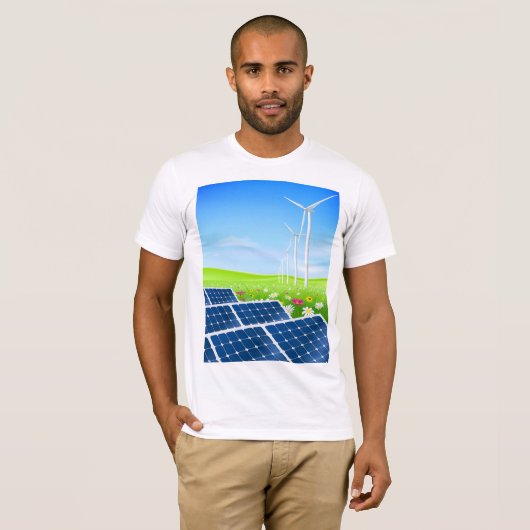 Solar- und der Wind-Power-Männer T - Shirt (Vorne ganz)