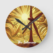 Solar- und Windenergie Runde Wanduhr (Vorderseite)