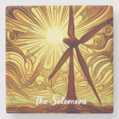 Solar- und Windenergie Steinuntersetzer (Vorderseite)