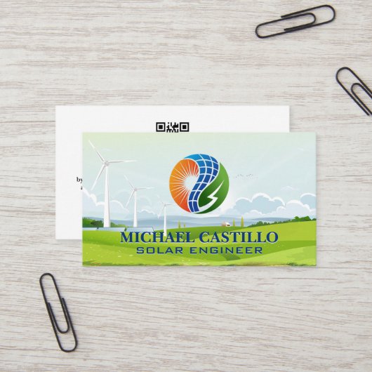 Solar- und Windenergie Visitenkarte (Vorderseite/Rückseite Beispiel)