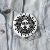 Solar Visage Siegel – Schwarzes Sonnen-Emblem Button (Beispiel)