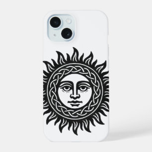 Solar Visage Siegel – Schwarzes Sonnen-Emblem iPhone 15 Hülle
