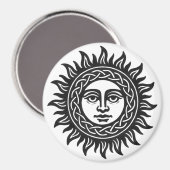 Solar Visage Sigil – Black Sun Emblem is already i Magnet (Vorderseite/Rückseite)
