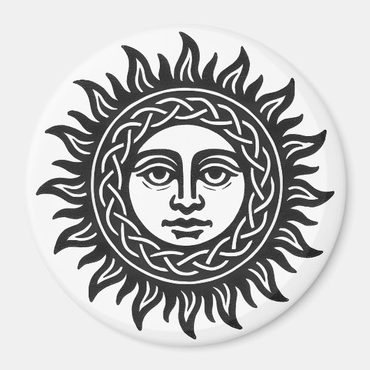 Solar Visage Sigil – Black Sun Emblem is already i Magnet (Vorne)