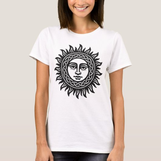 Solar Visage Sigil – Black Sun Emblem Shirt (Vorderseite)