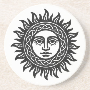 Solar Visage Sigil – Black Sun Emblem Tee Getränkeuntersetzer