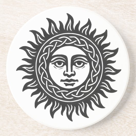 Solar Visage Sigil – Black Sun Emblem Tee Getränkeuntersetzer (Vorne)