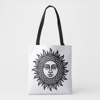 Solar Visage Sigil – Black Sun Emblem Tee Tasche