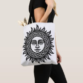 Solar Visage Sigil – Black Sun Emblem Tee Tasche (Von Nahem)
