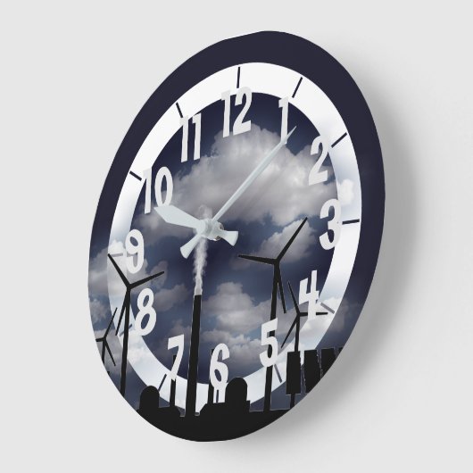 Solar Wind Power Große Wanduhr (Winkel)