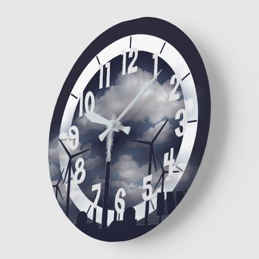 Solar Wind Power Große Wanduhr (Winkel)