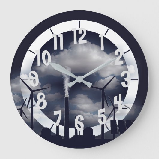 Solar Wind Power Große Wanduhr (Vorderseite)