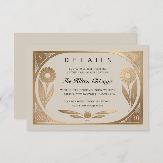 SOLARA I: Angaben zur Hochzeit Begleitkarte (Vorne/Hinten)