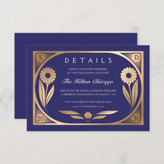 SOLARA II: Angaben zur Hochzeit Begleitkarte (Vorne/Hinten)