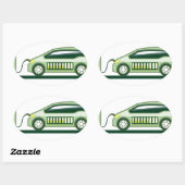 Solaranlage Elektrofahrzeug Ovaler Aufkleber (Blatt)