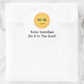 Solaranlage machen es in der Sonne!! Runder Aufkleber (Tasche)