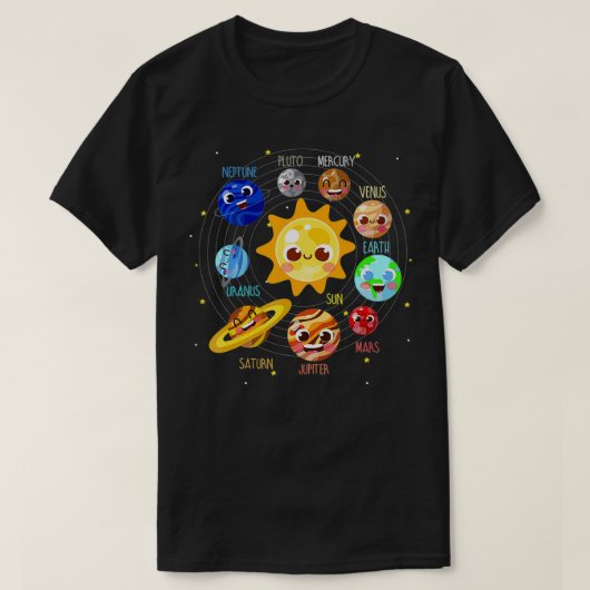 Solaranlage Planet Space Pluto Kids Future Astron T-Shirt (Design vorne)