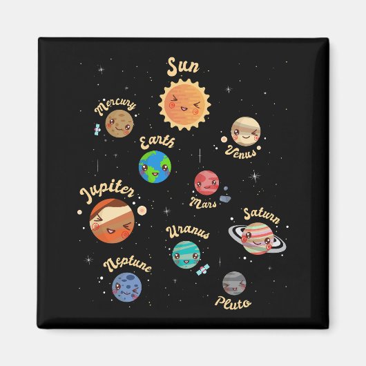 Solaranlagen Kids Wissen Weltraum Magnet (Vorne)