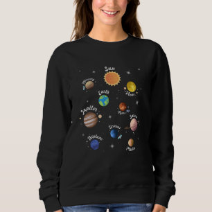 Solaranlagen Kids Wissen Weltraum Sweatshirt