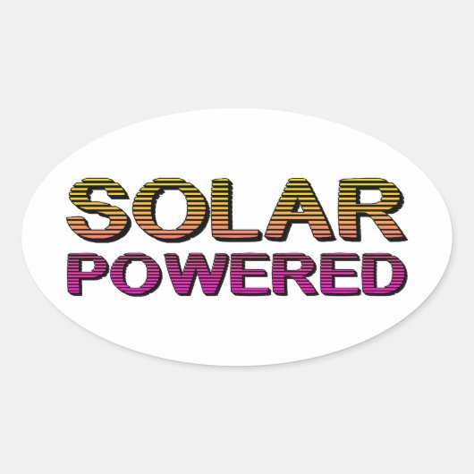 solarbetrieben ovaler aufkleber (Vorderseite)