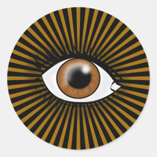 Solarbrown-Auge Runder Aufkleber