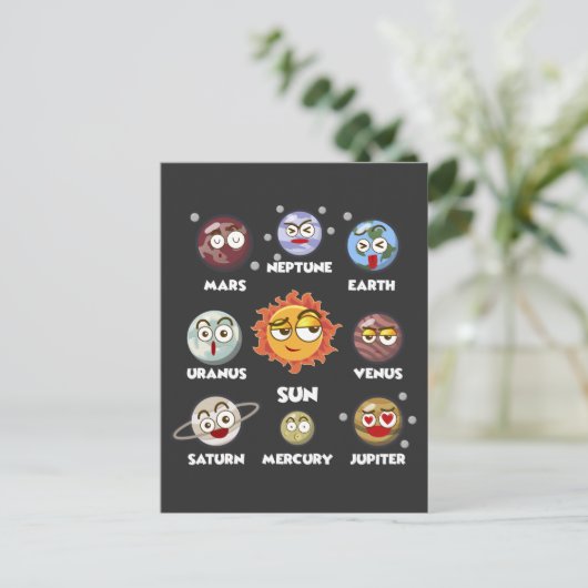 Solare Bildung Galaxy System mit witzigen Raumplan Postkarte (Stehend Vorderseite)