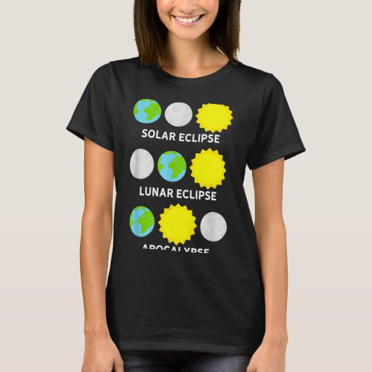 Solare Finsternis Mondfinsternis Apokalypse T-Shirt (Vorderseite)