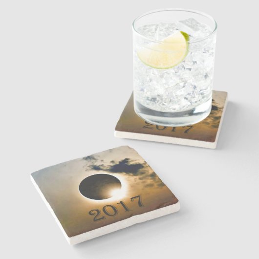 Solareklipse 2017, MarmorUntersetzer Steinuntersetzer (Seitenansicht)