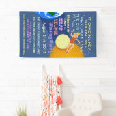 Solareklipse-Party lustiger Retro Sun, der 2017 Banner (Insitu)