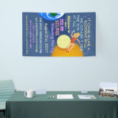 Solareklipse-Party lustiger Retro Sun, der 2017 Banner (Messeveranstaltung)