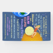 Solareklipse-Party lustiger Retro Sun, der 2017 Banner (Horizontal)