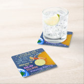 Solareklipse-Party lustiger Retro Sun, der 2017 Rechteckiger Pappuntersetzer (Vor Ort)