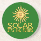 Solarenergie Sandstein Untersetzer (Vorne)