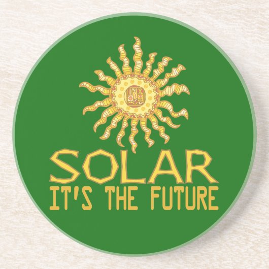 Solarenergie Sandstein Untersetzer (Vorne)