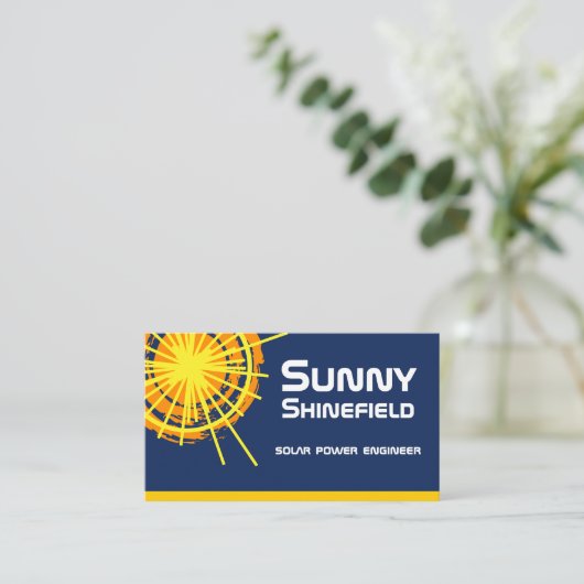 Solarenergietechniker individuell anpassbar visitenkarte (Stehend Vorderseite)