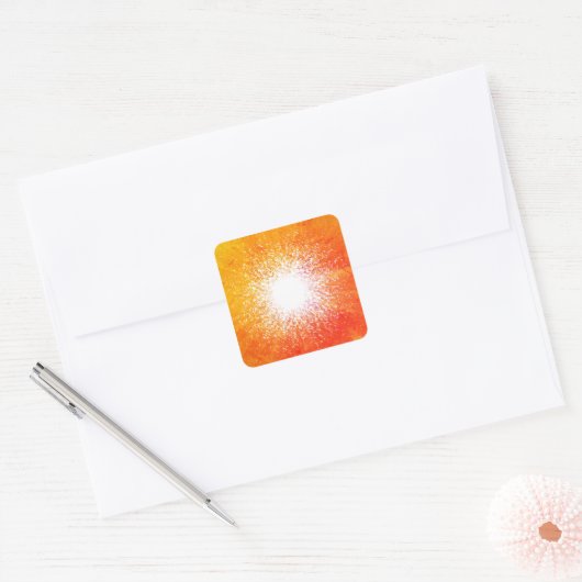 Solarflare Quadratischer Aufkleber (Umschlag)