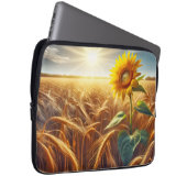 Solarium-Sonnenblume im Weizenfeld Laptopschutzhülle (Vorne Rechts)