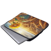 Solarium-Sonnenblume im Weizenfeld Laptopschutzhülle (Vorne Knopf)